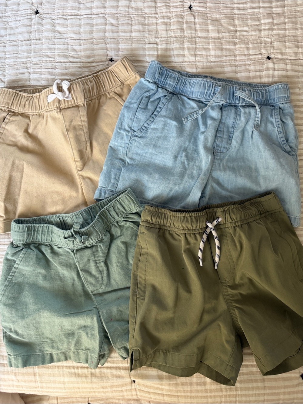 Janie and Jack Shorts Set — Tan, Light Blue, Seafoam, Olive